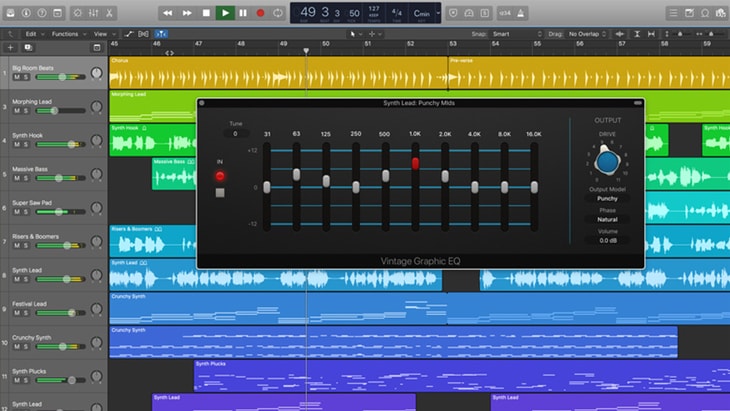 Logic Pro X. One of the best paid DAWs (Digital Audio Workstations).