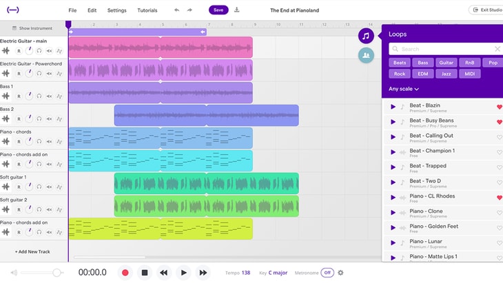Soundtrap. One of the best FREE DAWs (Digital Audio Workstations).