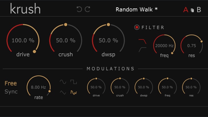 Krush. One of the best free audio distortion effect plugins.