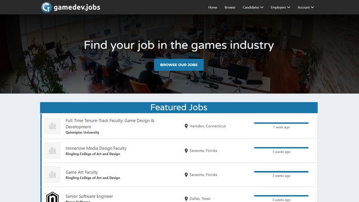 Gamedev Jobs. One of the best websites to find work in Game Audio