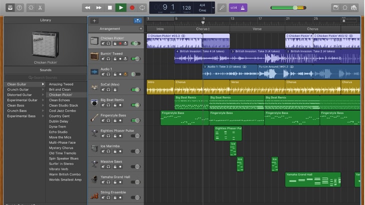 GarageBand. One of the best FREE DAWs (Digital Audio Workstations).