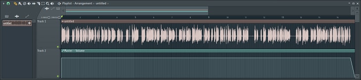 Master dB volume level automation. Used to fade in and fade out and prevent clicks, pops, or other audio artifacts caused by sudden volume change.