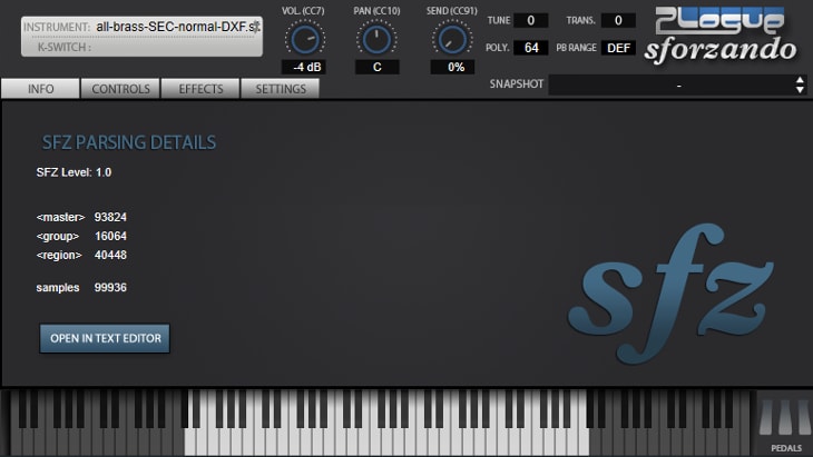Virtual Playing Orchestra via Sforzando. One of the best free realistic instrument VST plugins.