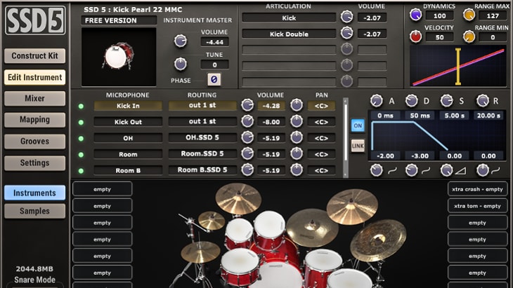 SSD5 FREE. One of the best free realistic instrument VST plugins.